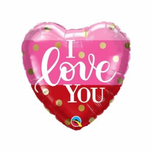 Folieballon I Love You Gold Dots 45 cm