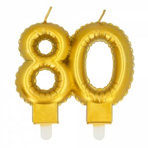 Kaarsje goud cijfer 80