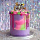 Taarttopper Goud 'Happy Birthday'