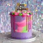 Taarttopper Goud 'Happy Birthday'