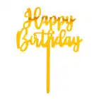 Taarttopper Goud 'Happy Birthday'