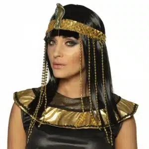 Pruik Egyptische koningin met hoofdband Pruik Egyptische koningin met hoofdband