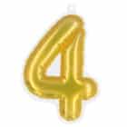 Folieballon nummer sticker Goud nr:4