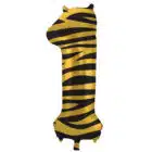 Folieballon Cijfer 1 Tiger Chic - 86 cm