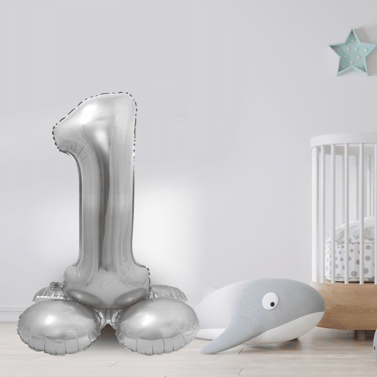 Staande cijfers lucht zilver