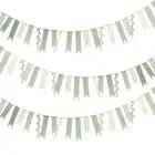 Letterslinger Sage Green Happy Birthday - 1,5 meter - met tassels