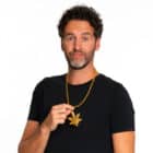 Gouden ketting wietblad