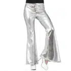 Zilveren flared broek