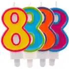 Kaars cijfer 8 in vrolijke kleuren