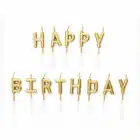 Candle set 'Happy Birthday" goud