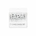 Candle set 'Happy Birthday" Zilver