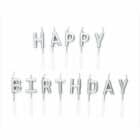 Candle set 'Happy Birthday" Zilver