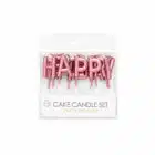 Candle set 'Happy Birthday" Rose gold