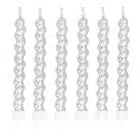 Swirl kaarsjes zilver op houder (6 stuks)