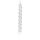 Swirl kaarsjes zilver op houder (6 stuks)