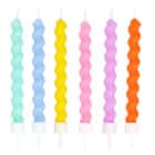 Swirl kaarsjes pastel op houder (6 stuks)