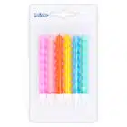 Swirl kaarsjes pastel op houder (6 stuks)