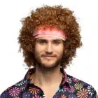 Pruik Hippie groove met haarband Pruik Hippie groove met haarband