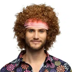 Pruik Hippie groove met haarband Pruik Hippie groove met haarband