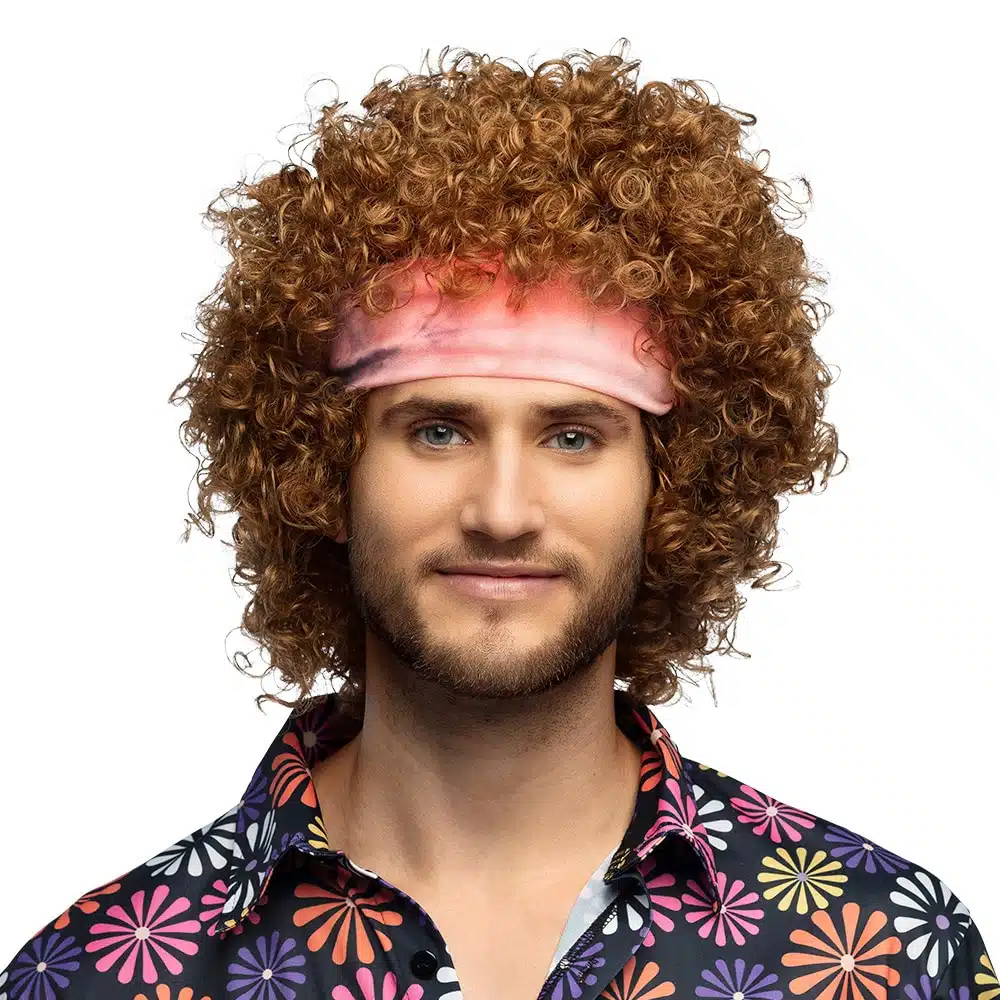 Pruik Hippie groove met haarband Pruik Hippie groove met haarband