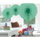Papieren waaier Mint green 45 cm