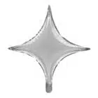 Folieballon Ster 4 punten - zilver - 42 cm