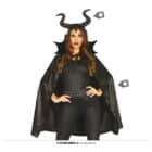 She-Devil set Zwart: tiara en mantel