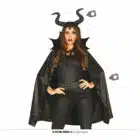 She-Devil set Zwart: tiara en mantel
