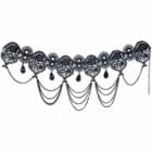 Choker zwart met steentjes en kettingen