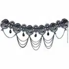Choker zwart met steentjes en kettingen