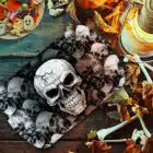 Halloween dienblad Skulls (39 cm)