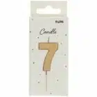 Kaars cijfer 7 goudkleurig 5 cm