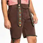 Lederhose Johann Kort Bruin (Maat XL)