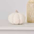 Kleine beige pompoen decoratie 12 cm x 14 cm