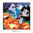 Servetten spook/pompoen Halloween 33 x 33 cm (12 stuks)
