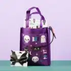 Trick or Treat tas Paars Halloween (23x21 cm)