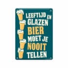 Decoratie bord metaal - Leeftijd en glazen bier