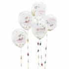 Ballonnen Merry Christmas met kerstlampjes ballonstaarten (5 stuks)