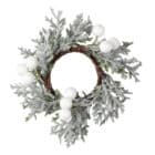 Servetringen besneeuwde kerstkrans (4 stuks)