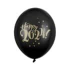Ballonnen latex - Happy 2024 zwart (50 stuks)