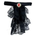 Zwart kanten Jabot