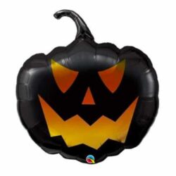 Zwarte folieballon Halloween pompoen - 88 cm