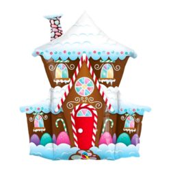 Folieballon gingerbread house gedecoreerd 94 cm Folieballon gingerbread house gedecoreerd 94 cm