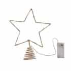 Gouden piek voor de kerstboom met lichtjes