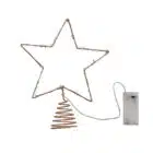 Gouden piek voor de kerstboom met lichtjes