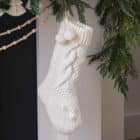 Kerstsok crèmekleurig geknoopt 45 cm x 20 cm