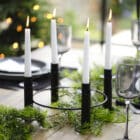 Zwarte advent kaarsenstandaard 27,5 cm