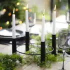 Zwarte advent kaarsenstandaard 27,5 cm