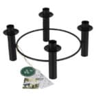 Zwarte advent kaarsenstandaard 27,5 cm