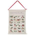 Adventskalender kerstdorp scene - 53,5 cm x 35,5 cm